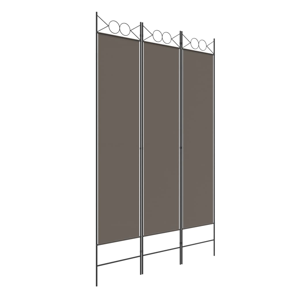 vidaXL 3-panels rumdeler 120x200 cm stof antracitgrå