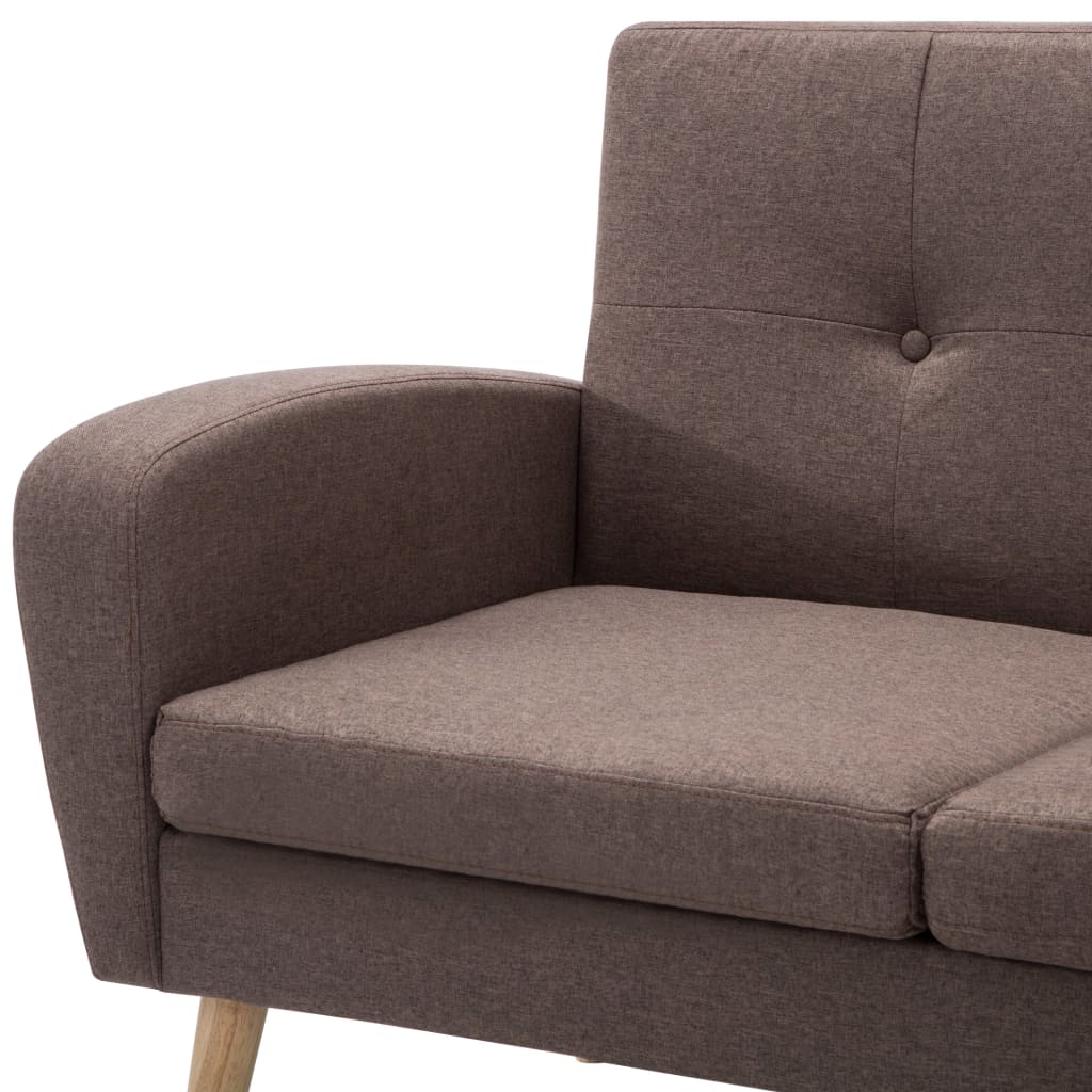 vidaXL L-formet sofa stofbeklædning 186 x 136 x 79 cm brun
