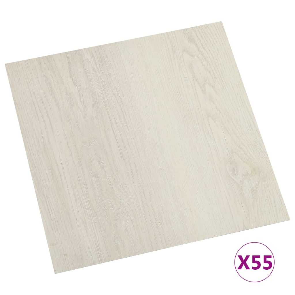 vidaXL selvklæbende gulvbrædder 55 stk. 5,11 m² PVC beige
