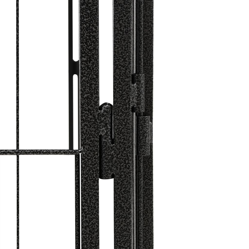 vidaXL 36-panels hundegård 100x50 cm pulverlakeret stål sort