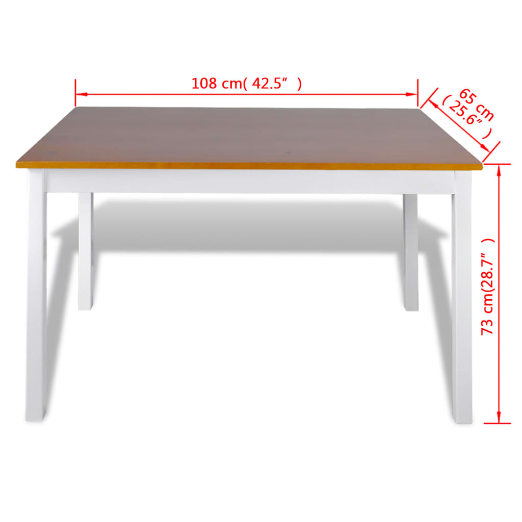 vidaXL spisebordssæt i 5 dele brun og hvid