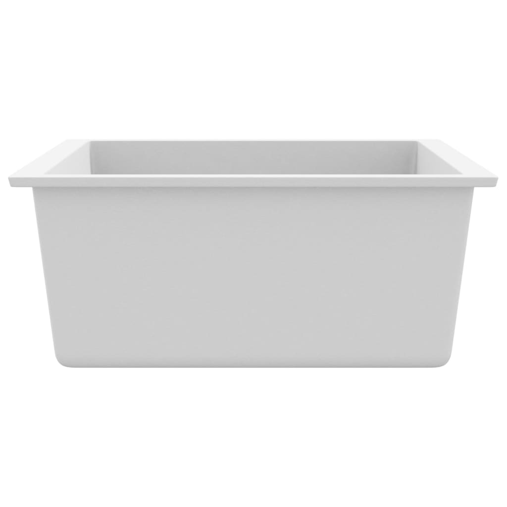 vidaXL køkkenvask med overløbshul granit hvid