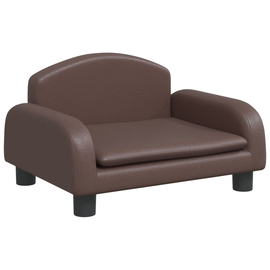 vidaXL sofa til børn 50x40x30 cm kunstlæder brun
