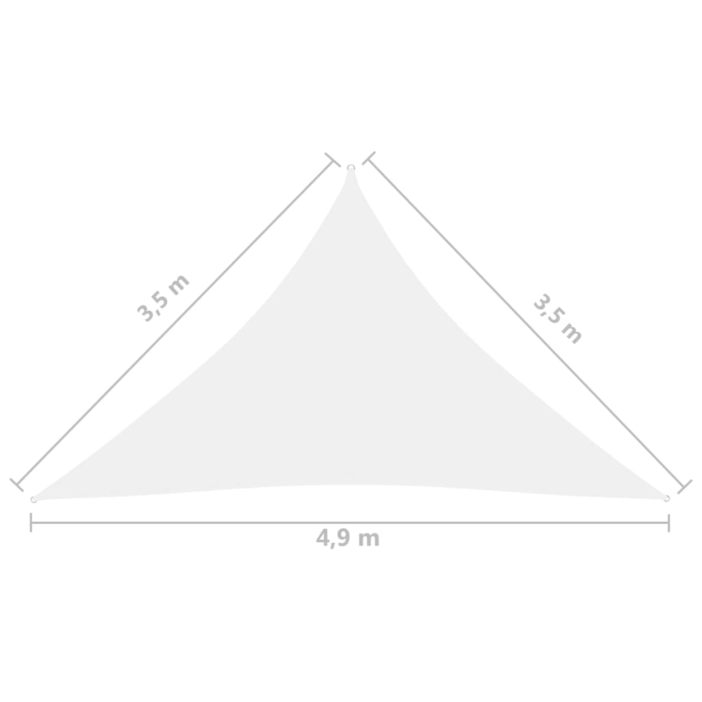 vidaXL solsejl 3,5x3,5x4,9 m trekantet oxfordstof hvid