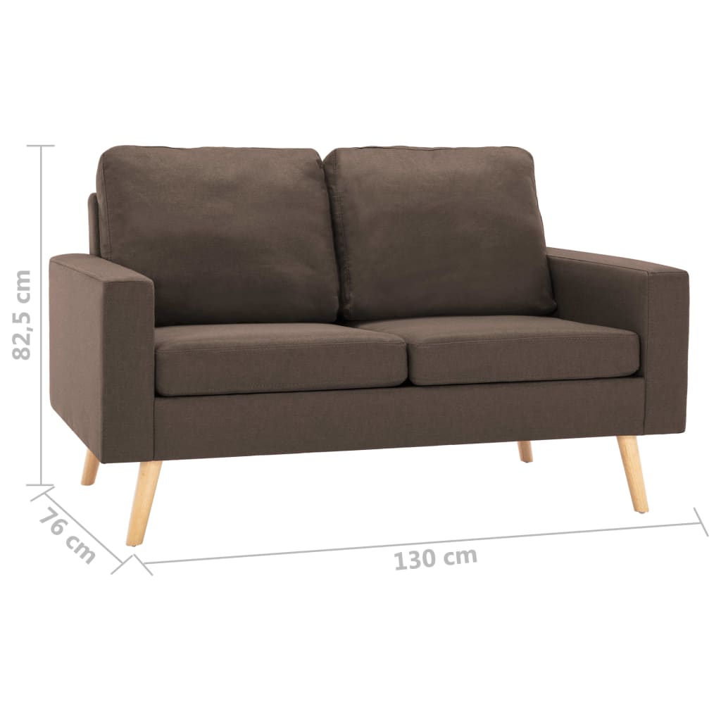 vidaXL 2-personers sofa stof brun
