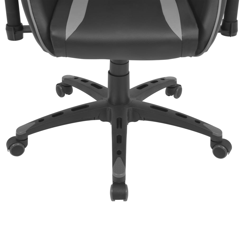 vidaXL racer-kontorstol med lænefunktion i gråt kunstlæder