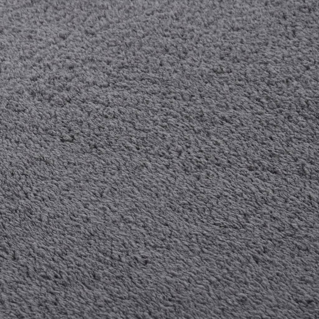 vidaXL gulvtæppe 160x230 cm blødt plys skridsikkert og vaskbart grå
