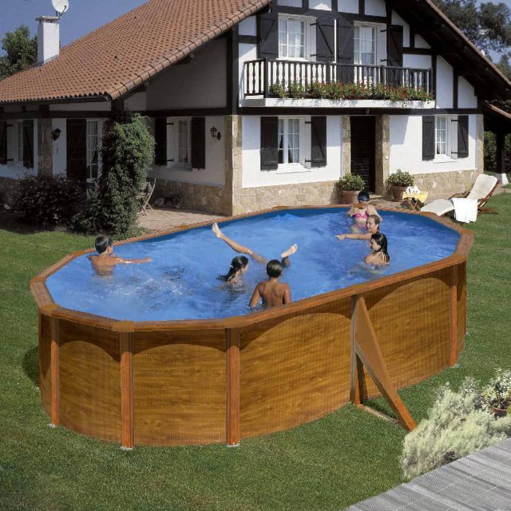 Gre poolsæt ”Pacific” oval brun 500 x 350 cm KIT510WB