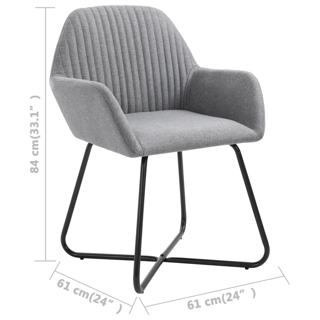 vidaXL spisebordsstole 2 stk. stof lysegrå