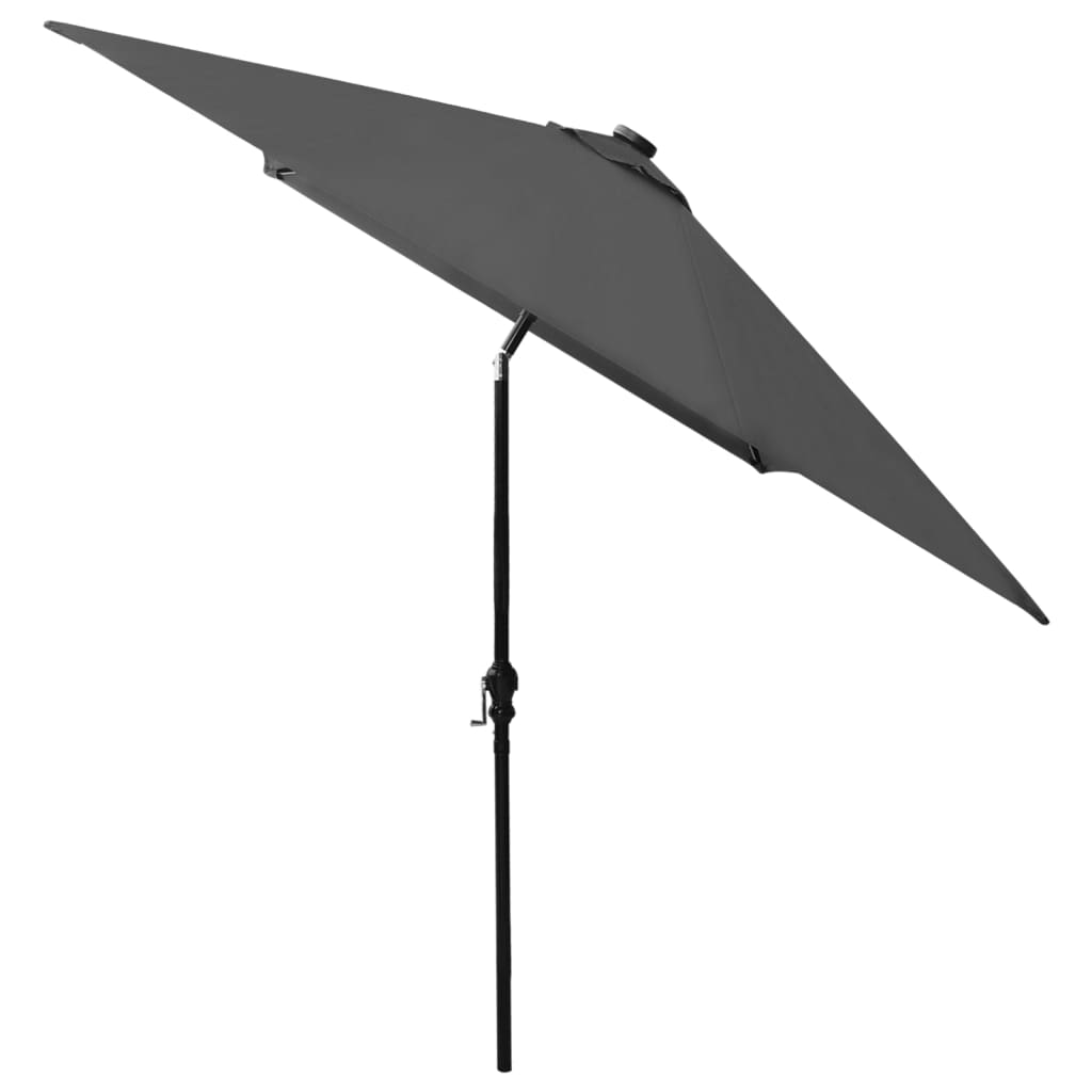 vidaXL parasol med stålstand og LED-lys 2x3 m antracitgrå