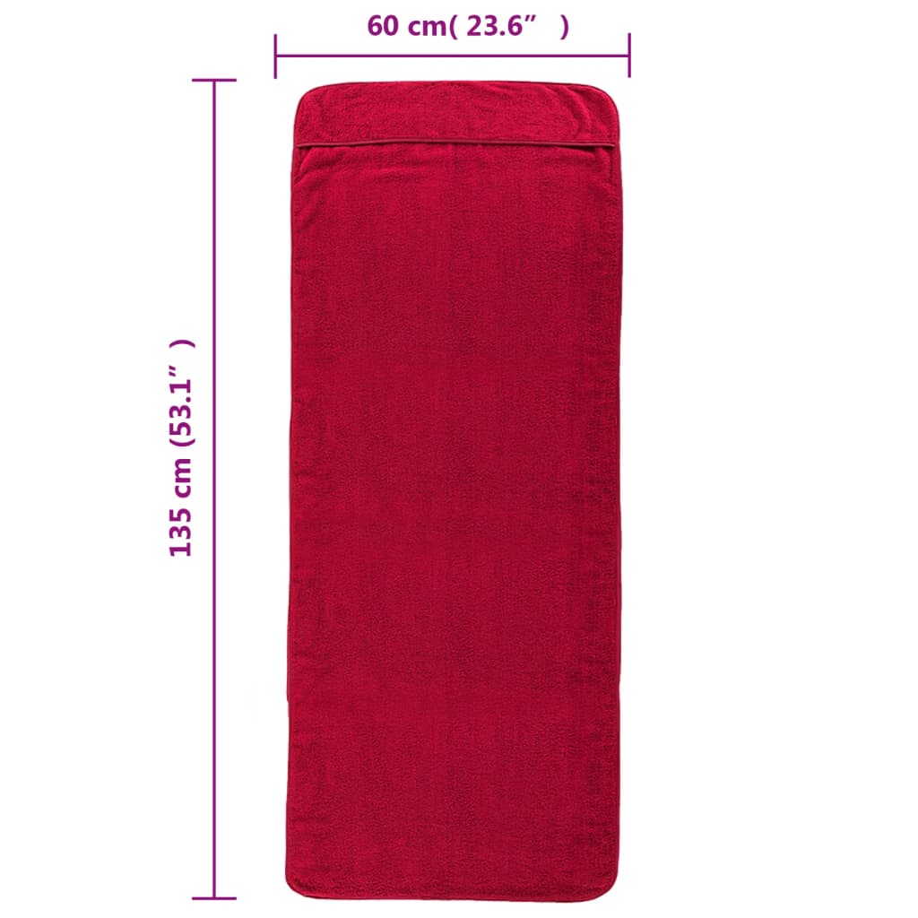 vidaXL strandhåndklæder 4 stk. 60x135 cm 400 GSM stof bourgogne