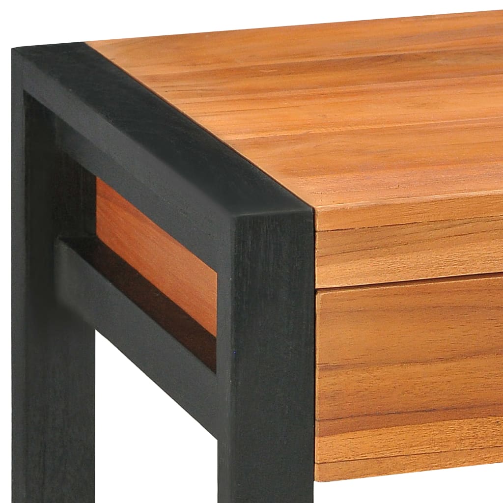 vidaXL skrivebord med 2 skuffer 100x40x75 cm teaktræ