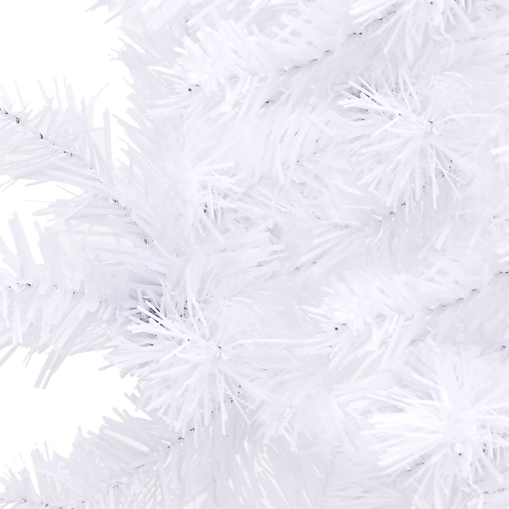 vidaXL kunstigt juletræ med lys 120 cm til hjørne PVC hvid