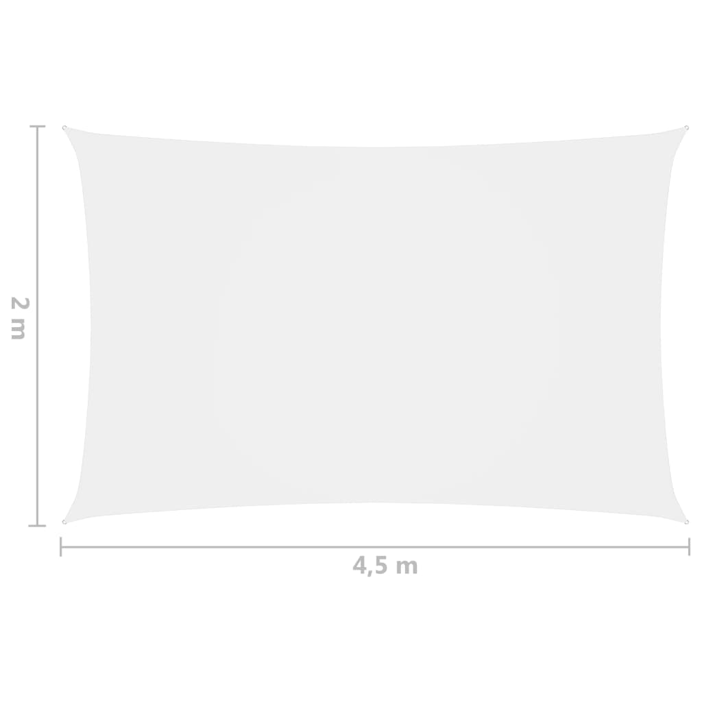 vidaXL solsejl 2x4,5 m rektangulær oxfordstof hvid