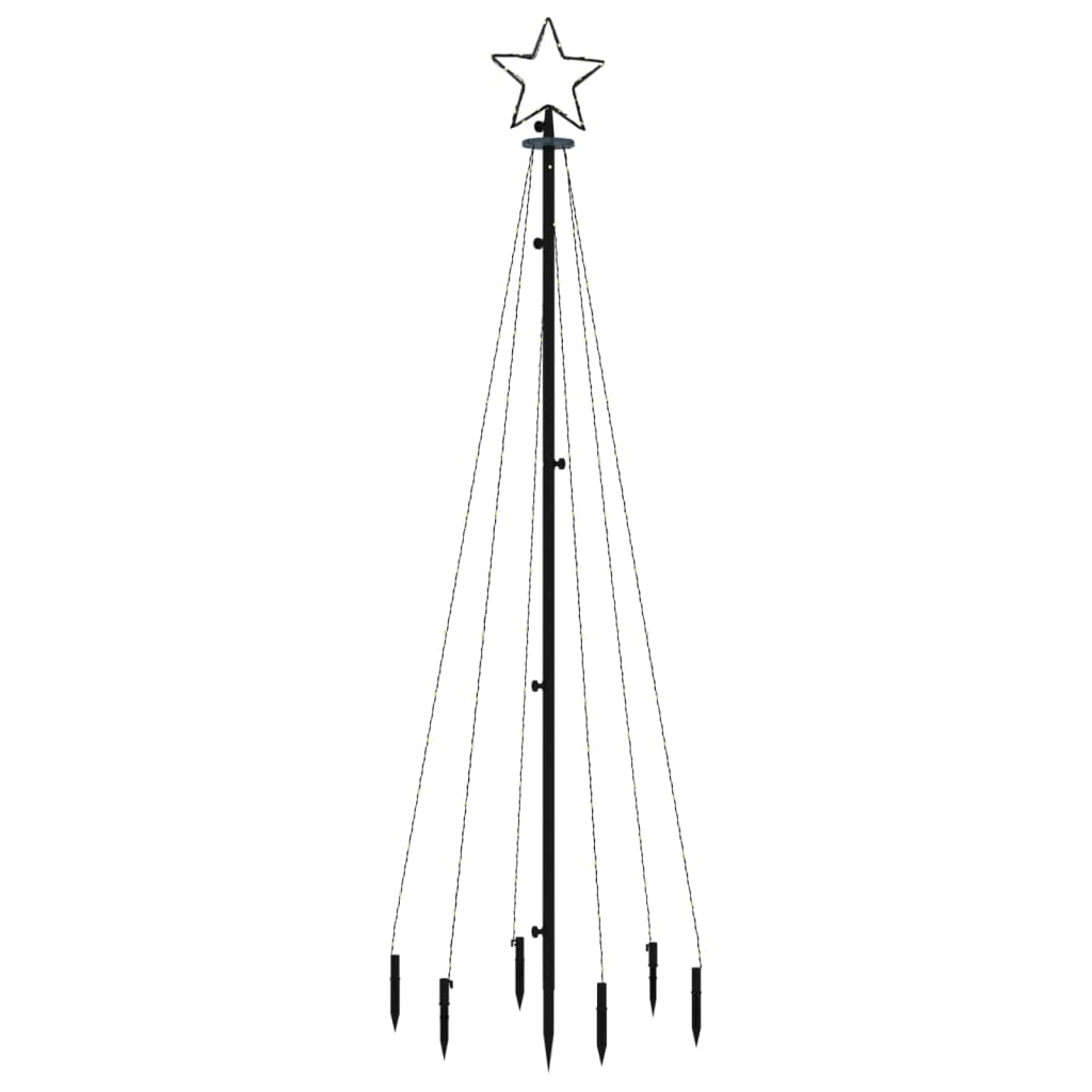 vidaXL juletræ med spyd 108 LED'er 180 cm varmt hvidt lys
