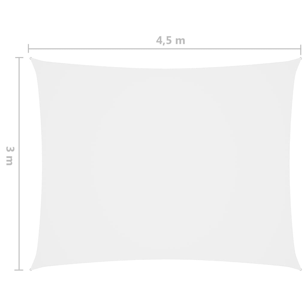 vidaXL solsejl 3x4,5 m rektangulær oxfordstof hvid
