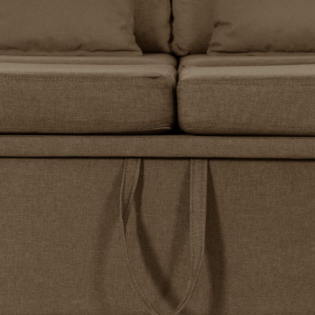 vidaXL 4-personers sovesofa med udtræk stof brun