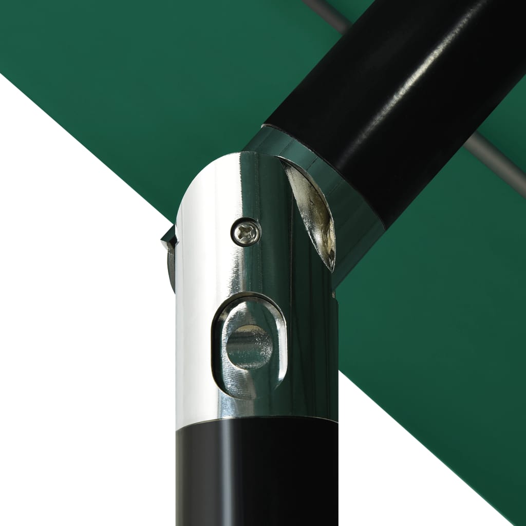 vidaXL parasol med aluminiumsstang i 3 niveauer 3,5 m grøn