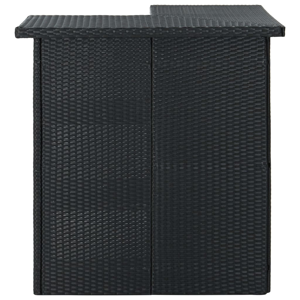 vidaXL hjørnebarbord 100x50x105 cm polyrattan sort
