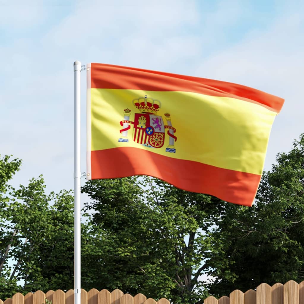 vidaXL Spanien flag og flagstang 4 m aluminium