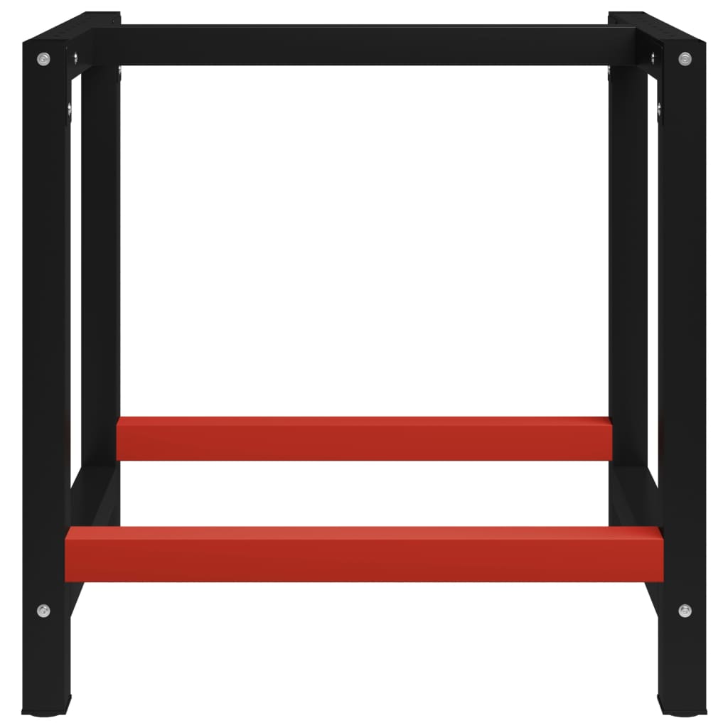 vidaXL stel til arbejdsbænk 80x57x79 cm metal sort og rød