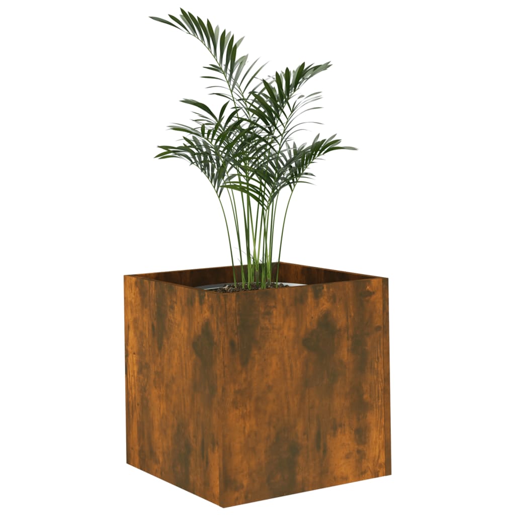 vidaXL plantekasse 40x40x40 cm konstrueret træ røget egetræsfarve