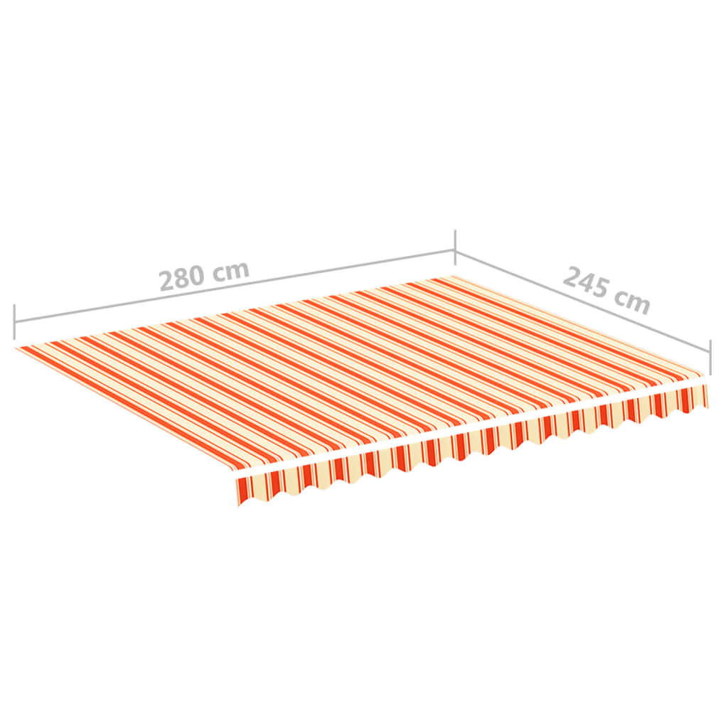 vidaXL udskiftningsdug til markise 3x2,5 m gul og orange