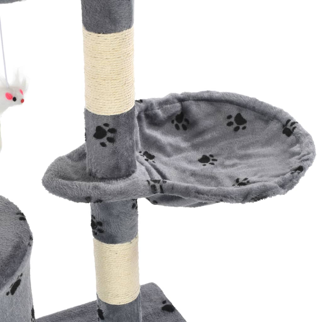 vidaXL kradsetræ til katte med sisal-kradsestolper 138 cm grå poteprint