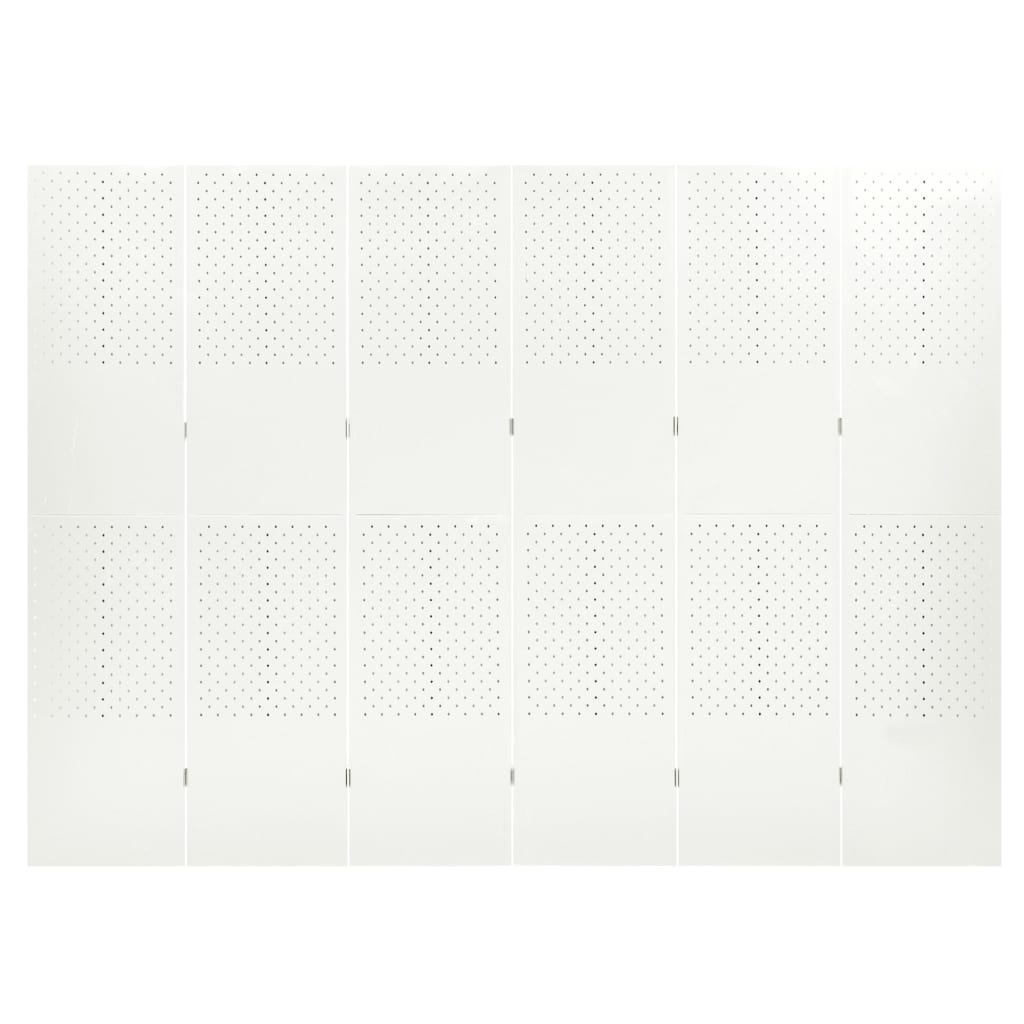 vidaXL 6-panels rumdelere 2 stk. 240x180 cm stål hvid