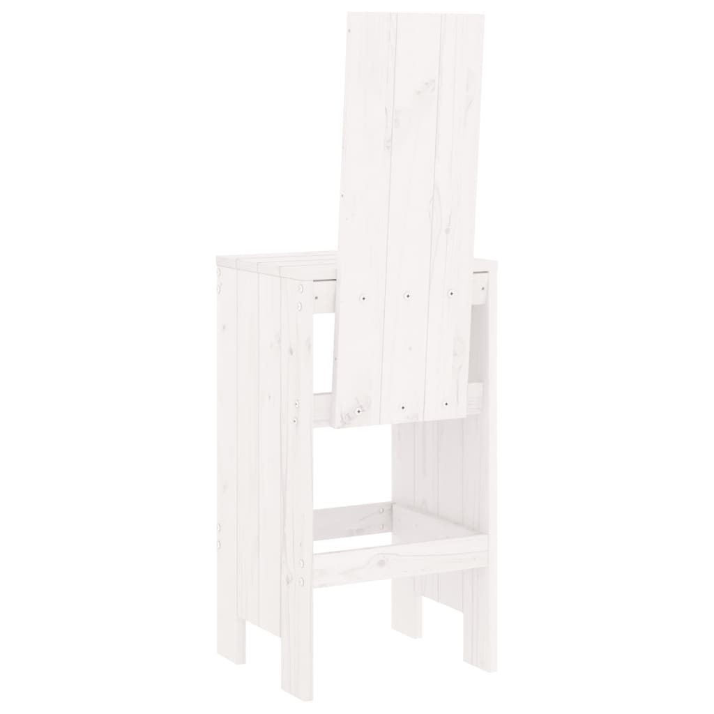 vidaXL barstole 2 stk. 40x42x120 cm massivt fyrretræ hvid