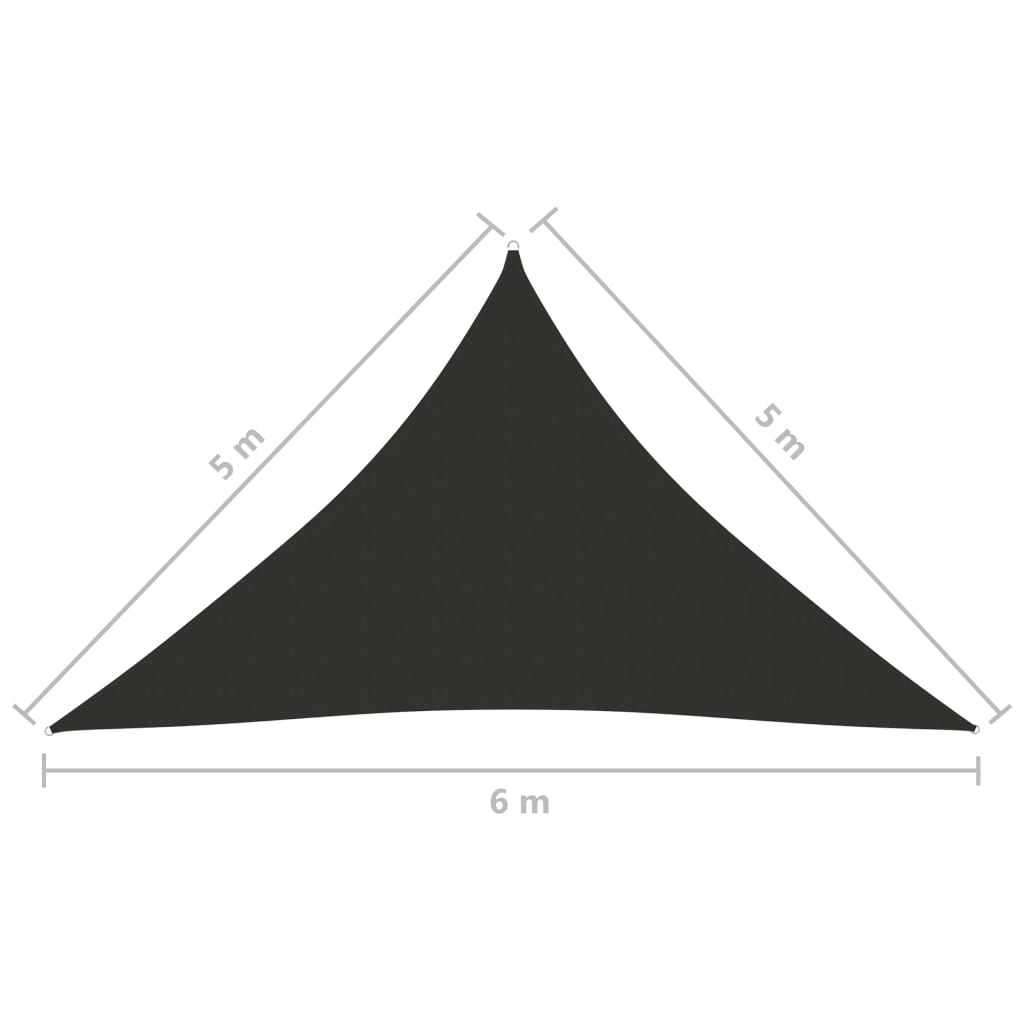 vidaXL solsejl 5x5x6 m trekantet oxfordstof antracitgrå