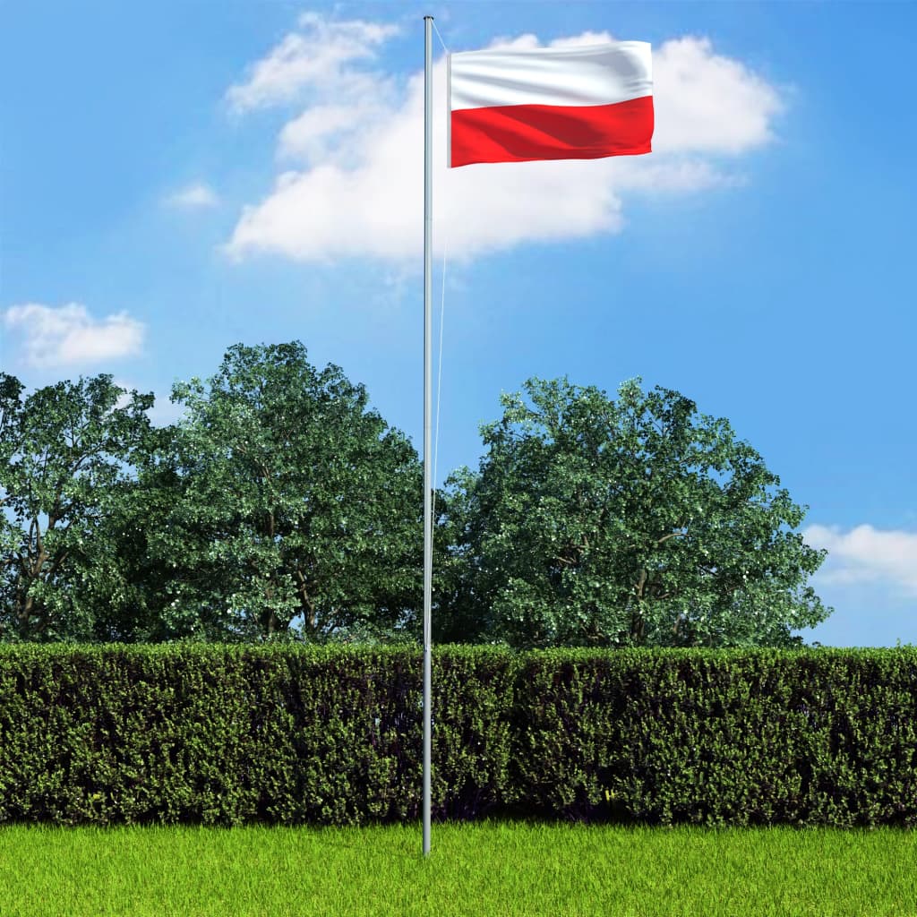 vidaXL polsk flag og flagstang 6,2 m aluminium