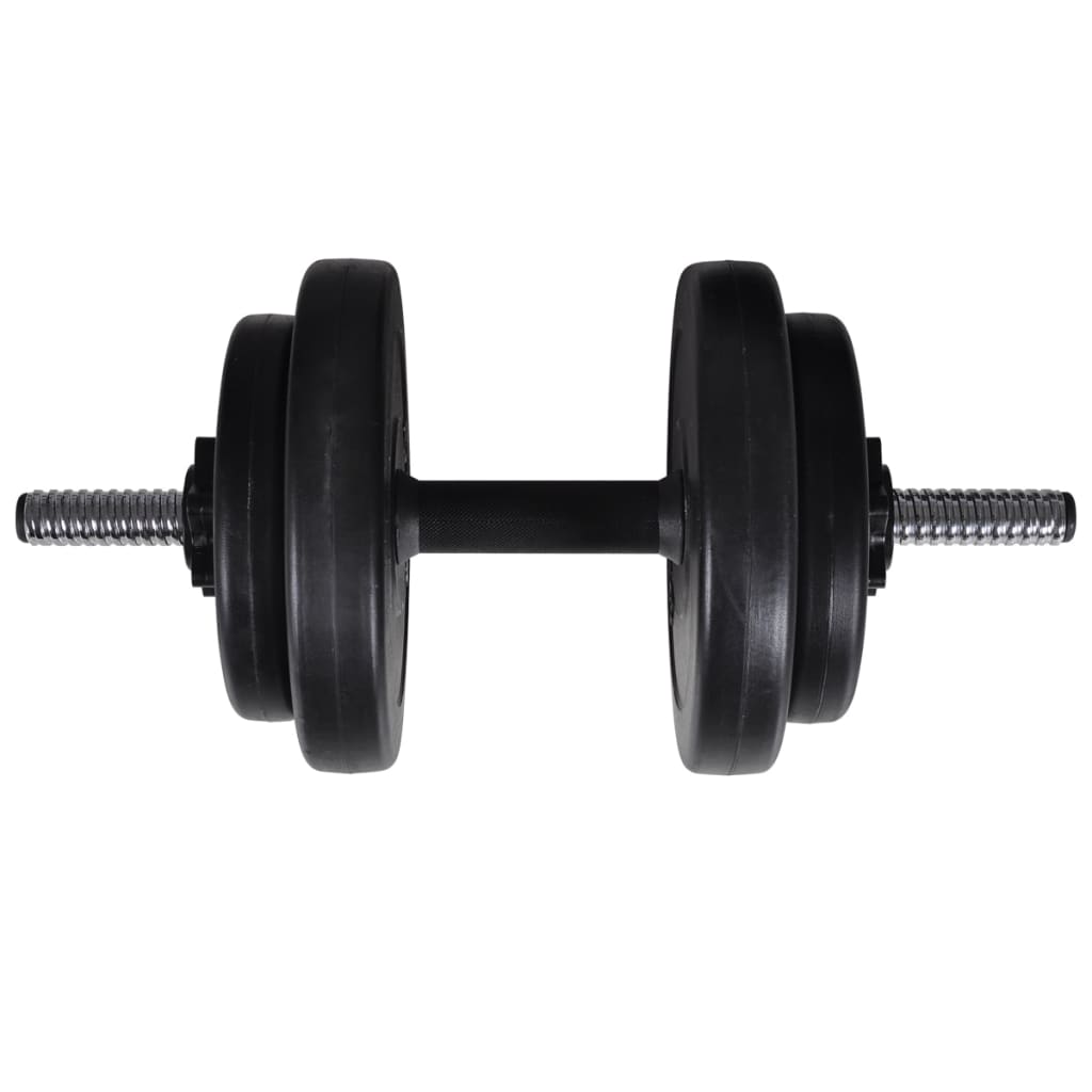 vidaXL træningsbænk med vægtstativ, vægtstang- og håndvægtsæt 60,5 kg