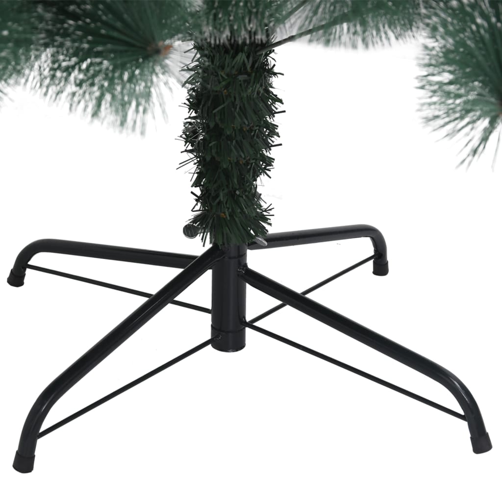 vidaXL kunstigt juletræ med lys og juletræsfod 180 cm PET grøn