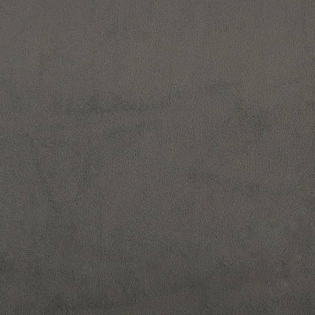 vidaXL sengegavl med kanter 83x16x118/128 cm fløjl mørkegrå