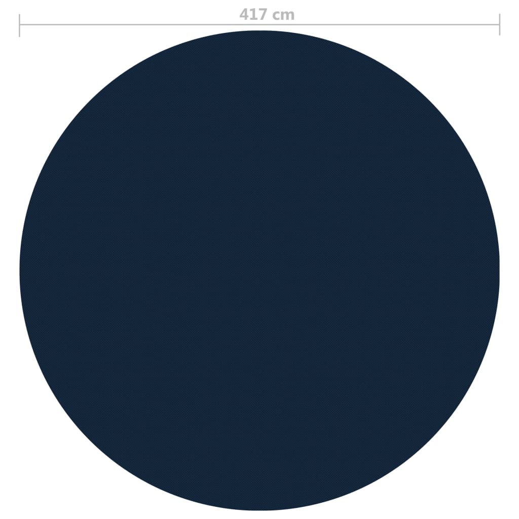 vidaXL flydende solopvarmet poolovertræk 417 cm PE sort og blå