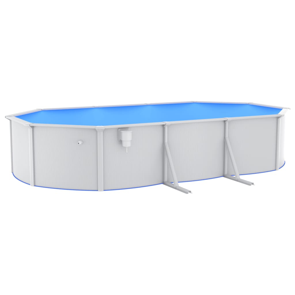 vidaXL swimmingpool med sandfilterpumpe og stige 610x360x120 cm