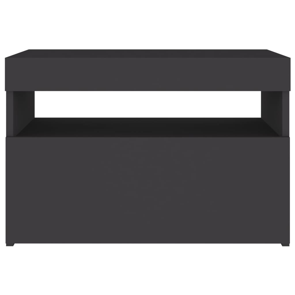 vidaXL tv-borde med LED-lys 2 stk. 60x35x40 cm grå