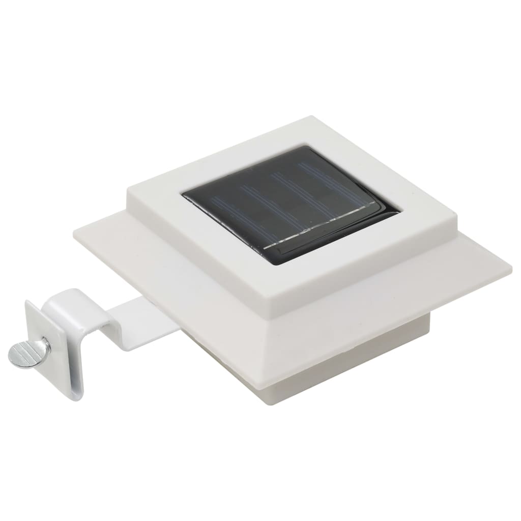 vidaXL soldrevne udendørslamper LED 12 stk. 12 cm firkantet hvid