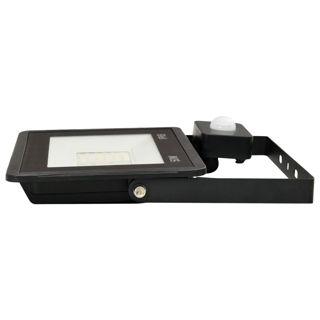 vidaXL LED-projektør med sensor 50 W varmt hvidt lys