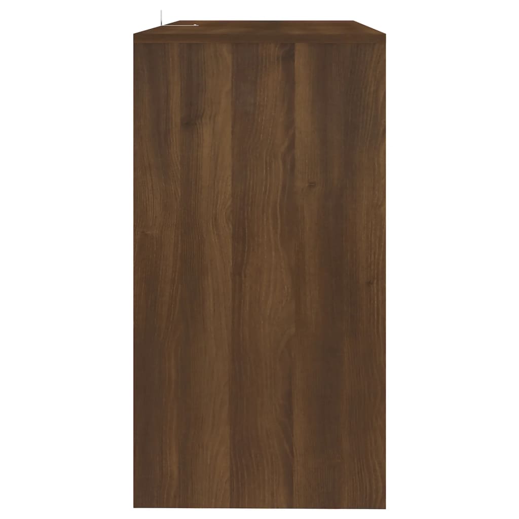 vidaXL konsolbord 89x41x76,5 cm stål brun egetræsfarve