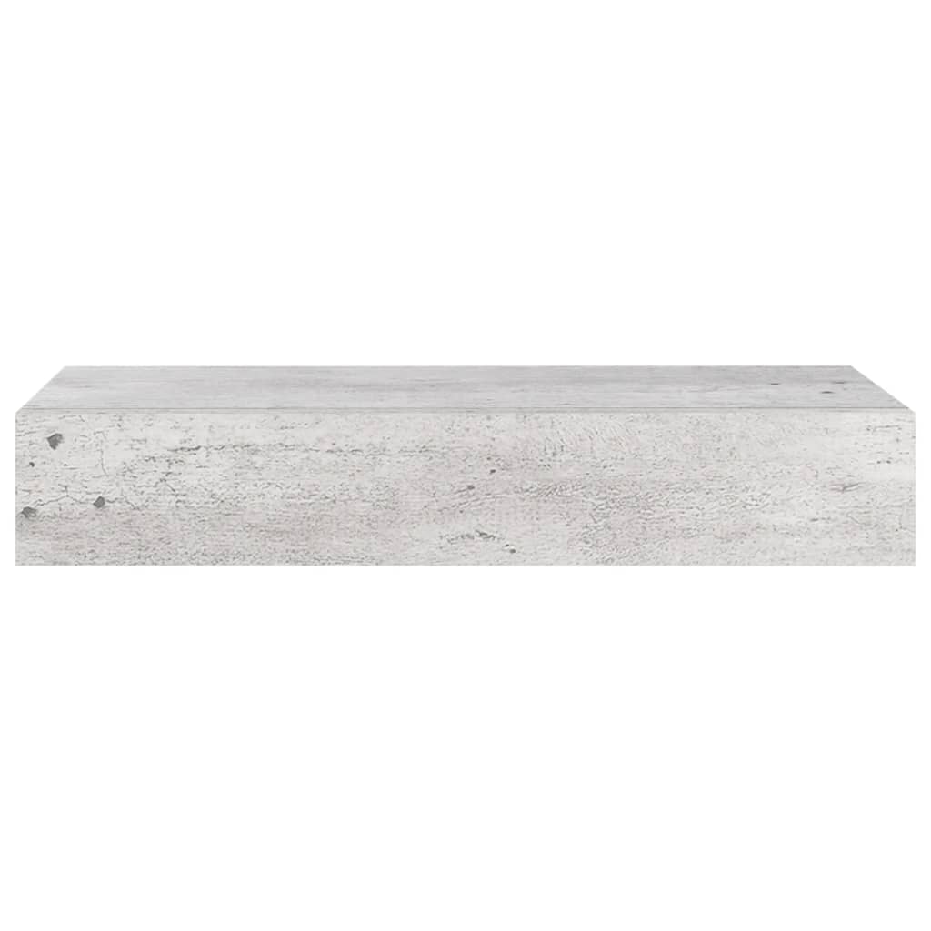 vidaXL væghylde med skuffe 60x23,5x10 cm MDF betongrå