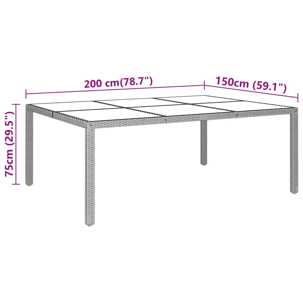 vidaXL spisebordssæt til haven 11 dele polyrattan grå