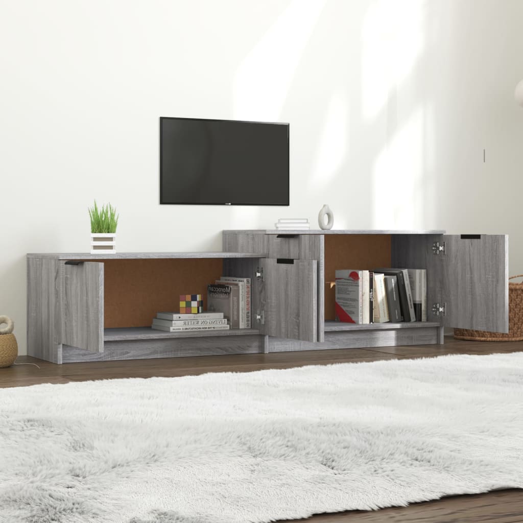 vidaXL tv-bord 158,5x36x45 cm konstrueret træ grå sonoma-eg