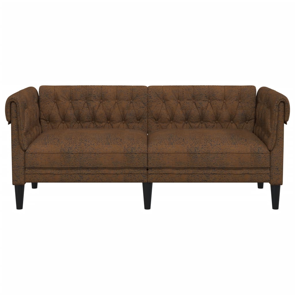 vidaXL 2-personers Chesterfield-sofa stof brun