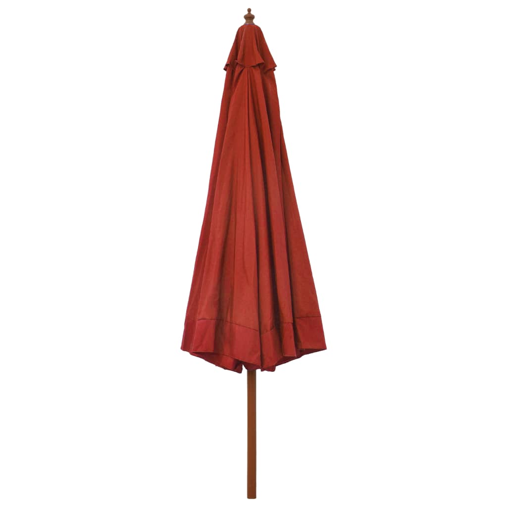 vidaXL udendørs parasol med træstang 330 cm terracottafarvet