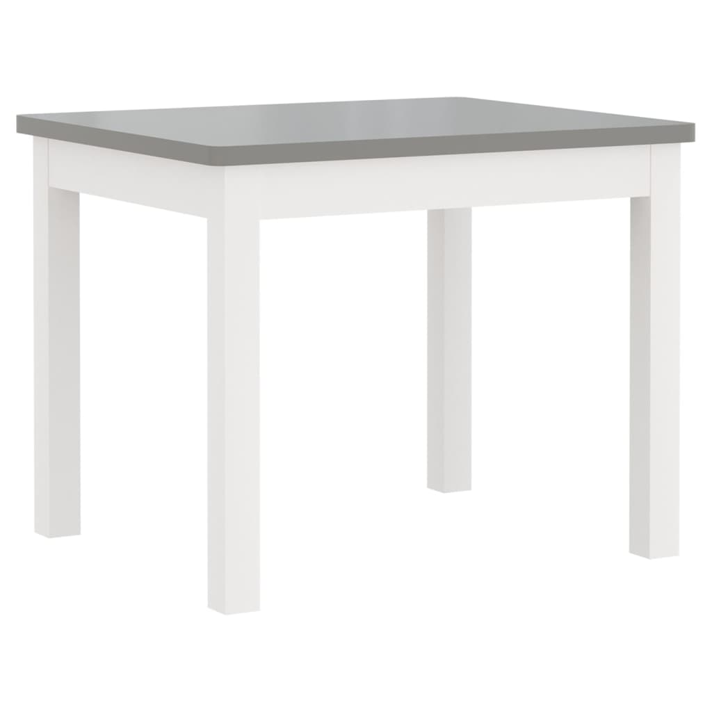 vidaXL bord- og stolesæt til børn 4 dele MDF hvid og grå