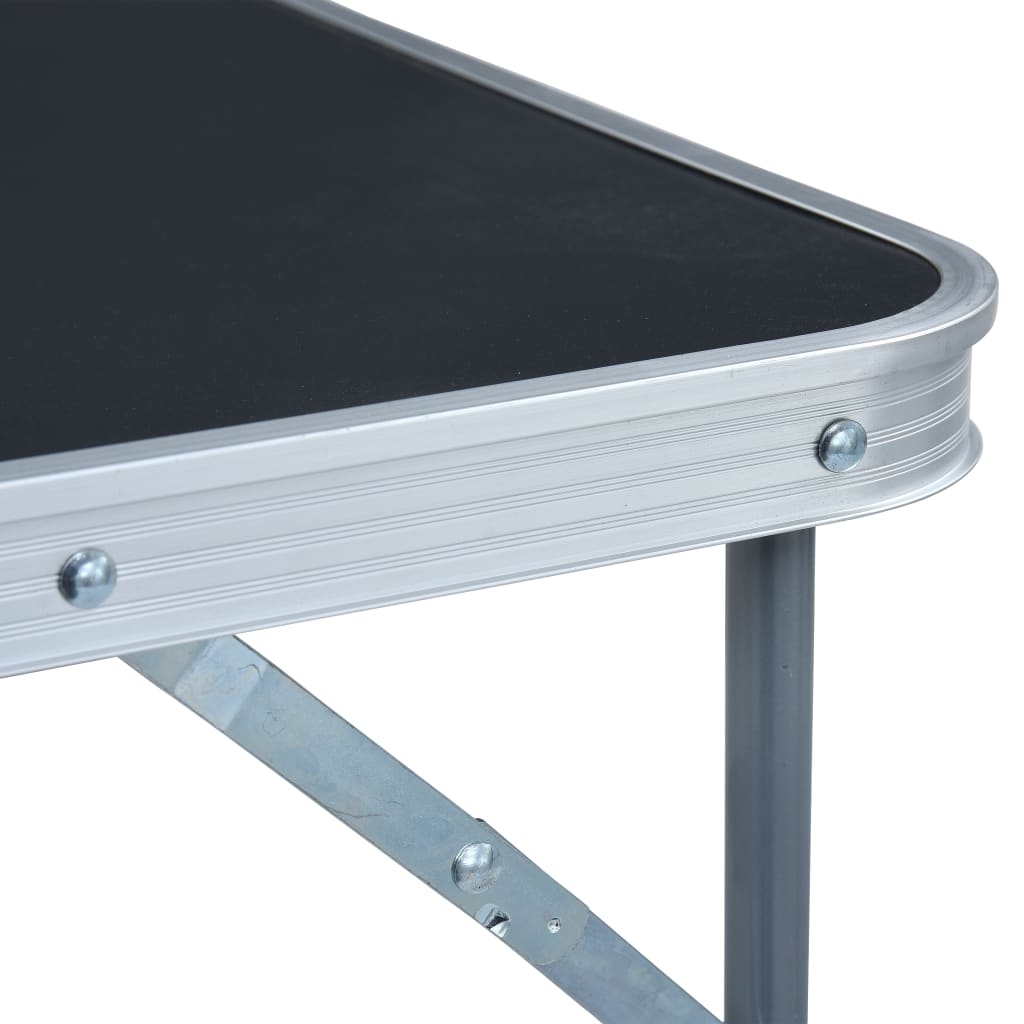 vidaXL foldbart campingbord med metalstel 80x60 cm grå