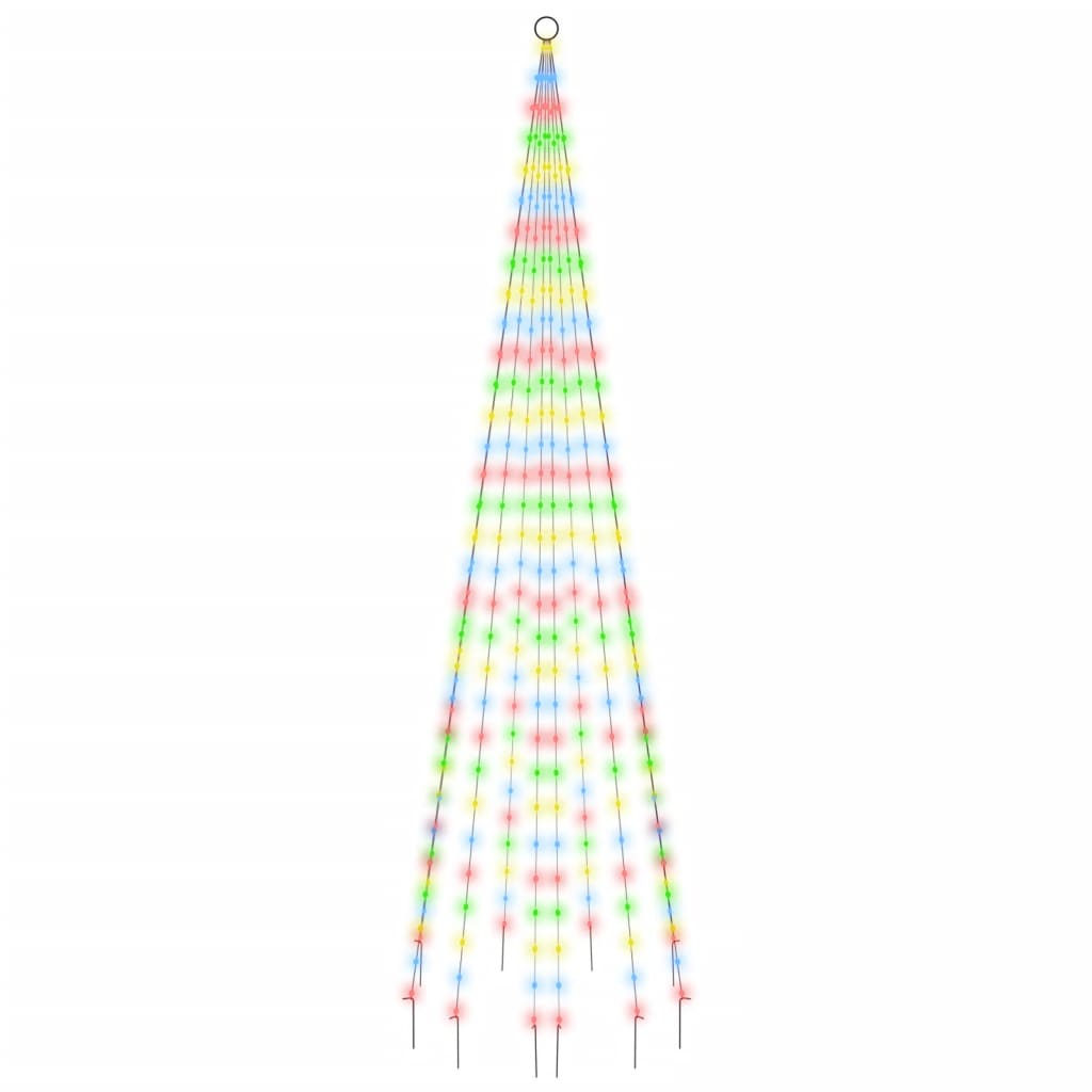 vidaXL juletræ til flagstang 310 LED'er 300 cm farverigt lys