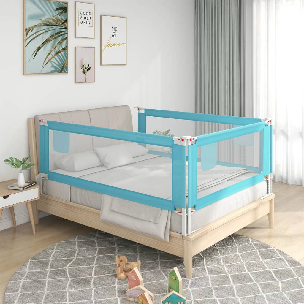 vidaXL sengehest til børneseng 200x25 cm stof blå